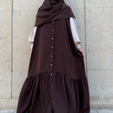 Abaya évasée bi-color « CHARLOTTE DRESS » - OUMMI BASICS