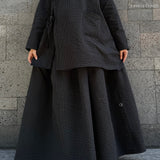 Blouse oversize à nouer « CHECK BLOUSE » - OUMMI BASICS