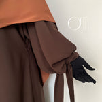 Abaya a manches bretelles chocolat