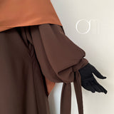 Abaya a manches bretelles chocolat