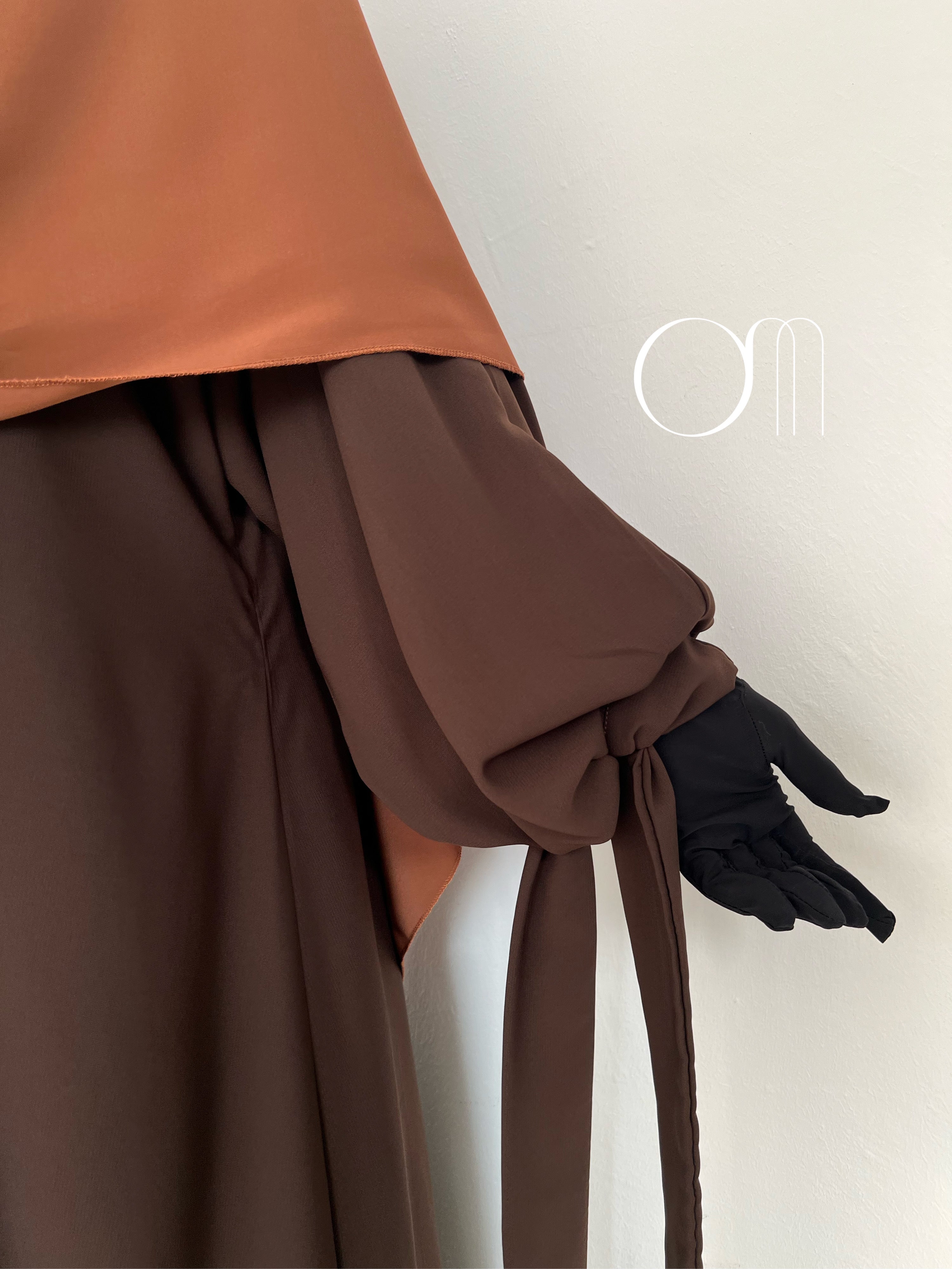 Abaya a manches bretelles chocolat