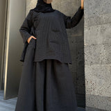 Blouse oversize à nouer « CHECK BLOUSE » - OUMMI BASICS