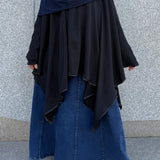 Poncho en lainage drapé oversize « COSY NORDIC WRAP » - OUMMI BASICS