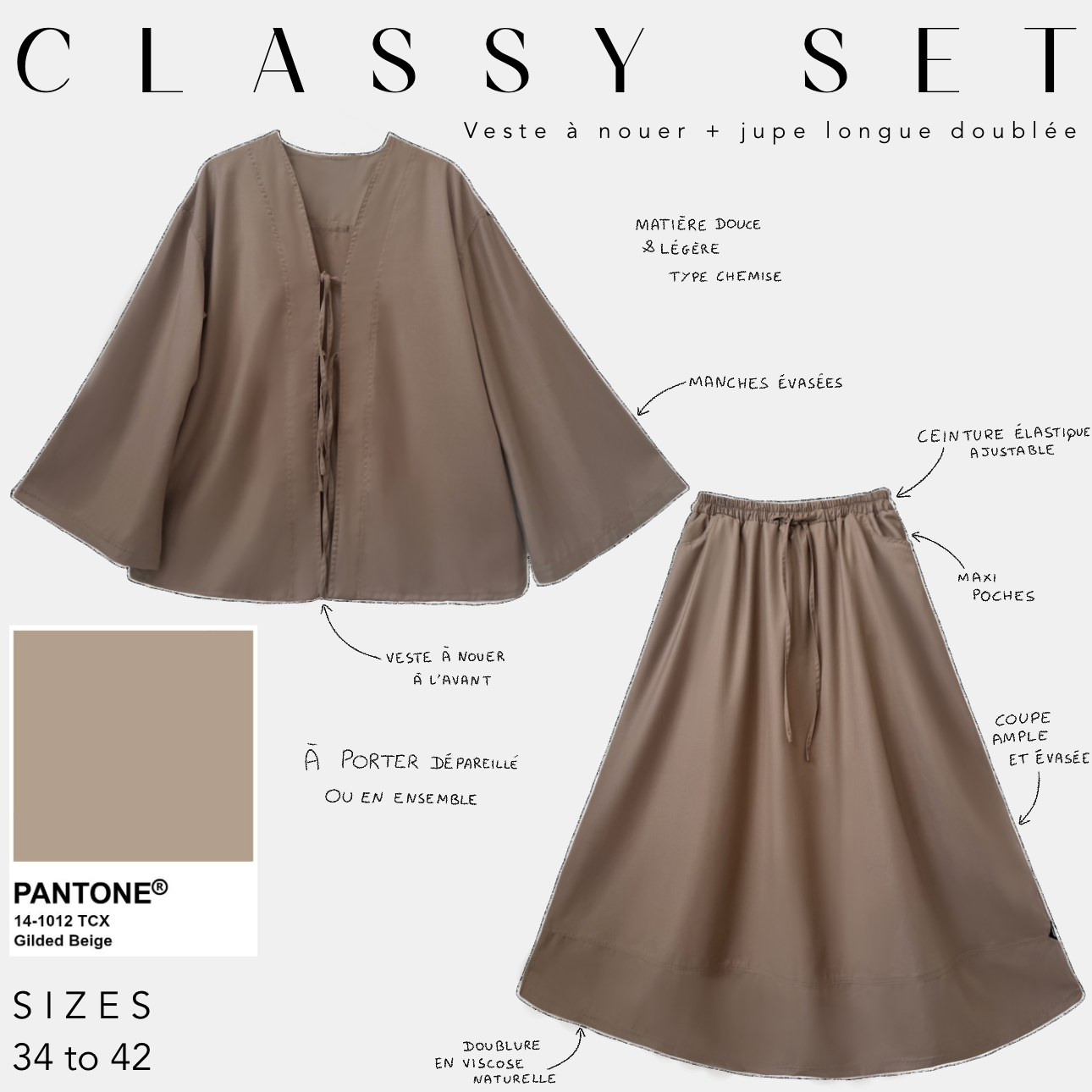 Classy set gilded beige 
