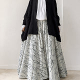 Marble-effect textured maxi skirt "CÉLESTE SKIRT" - OUMMI BASICS
