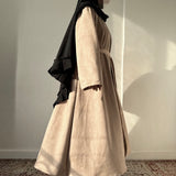 Manteau long en suédine « SOFT SUEDE COAT » - OUMMI BASICS