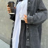 Veste longue en jean à fentes "BROOKLYN JACKET" - OUMMI BASICS