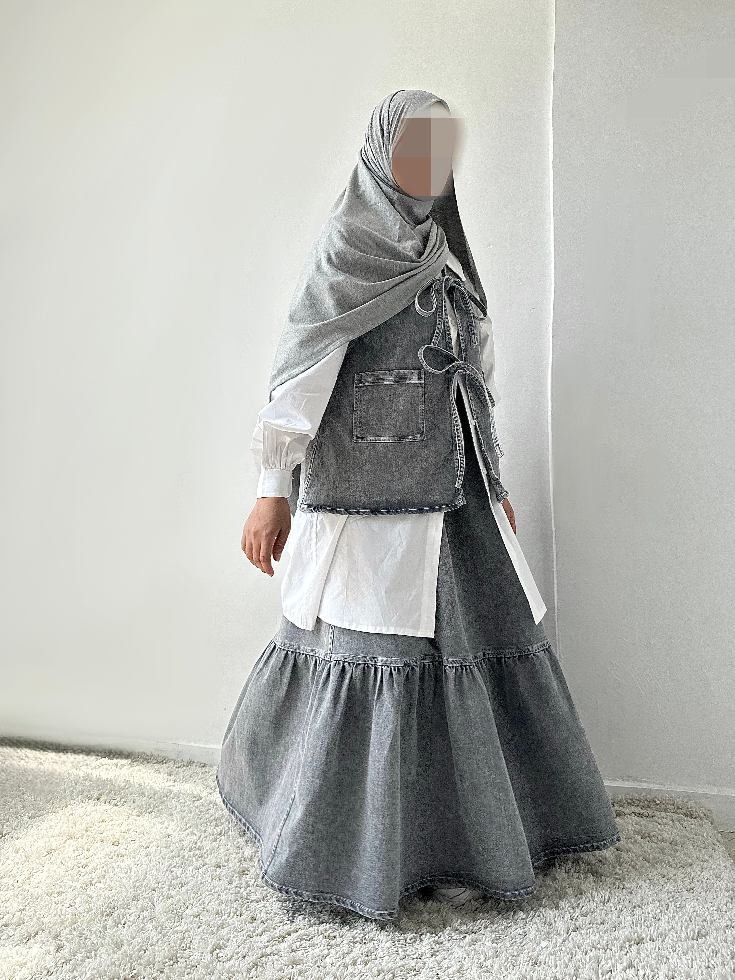 Denim with gray 