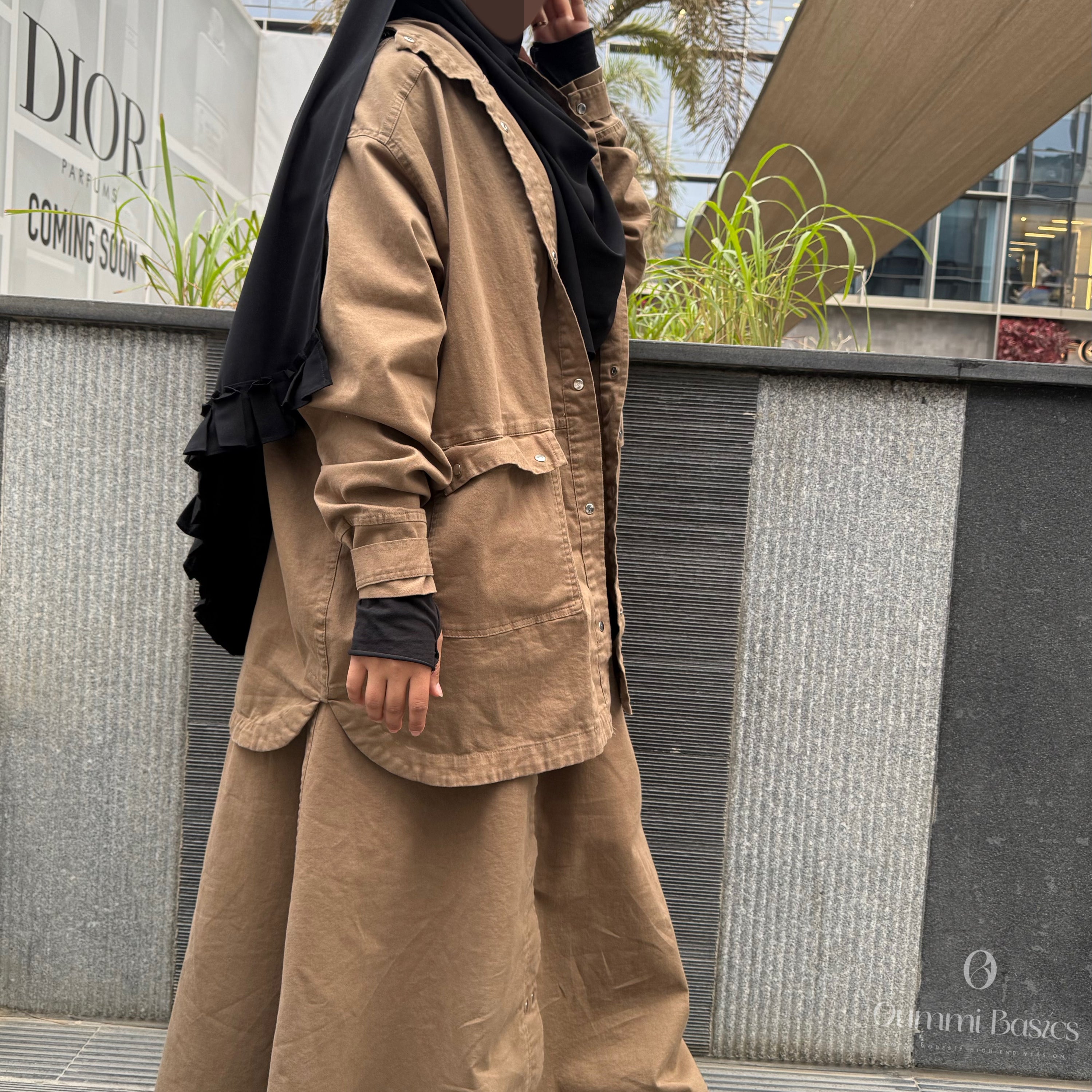 Jupe oversize en gabardine de coton « EXPLORATRICE SKIRT » - OUMMI BASICS