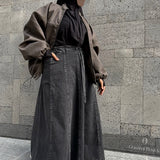 Veste oversize en cuir "LEATHER JACKET" - OUMMI BASICS
