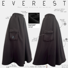 Everest maxi jupe oversize en polaire Pantone black night 
