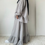 Jupe longue doublée en gaze de coton « COTTON WHISPER SKIRT » - OUMMI BASICS