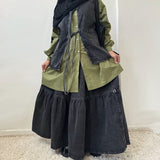 Jupe longue en jean « GATHERED DENIM SKIRT » - OUMMI BASICS