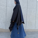 Poncho en lainage drapé oversize « COSY NORDIC WRAP » - OUMMI BASICS