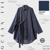 Chemise oversize à nouer « OCEAN TIE SHIRT » - OUMMI BASICS