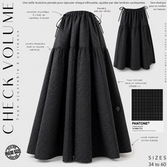 Jupe évolutive ajustable à carreaux « CHECK VOLUME SKIRT » - OUMMI BASICS