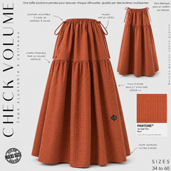 Jupe évolutive ajustable à carreaux « CHECK VOLUME SKIRT » - OUMMI BASICS