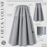 Jupe évolutive ajustable à carreaux « CHECK VOLUME SKIRT » - OUMMI BASICS