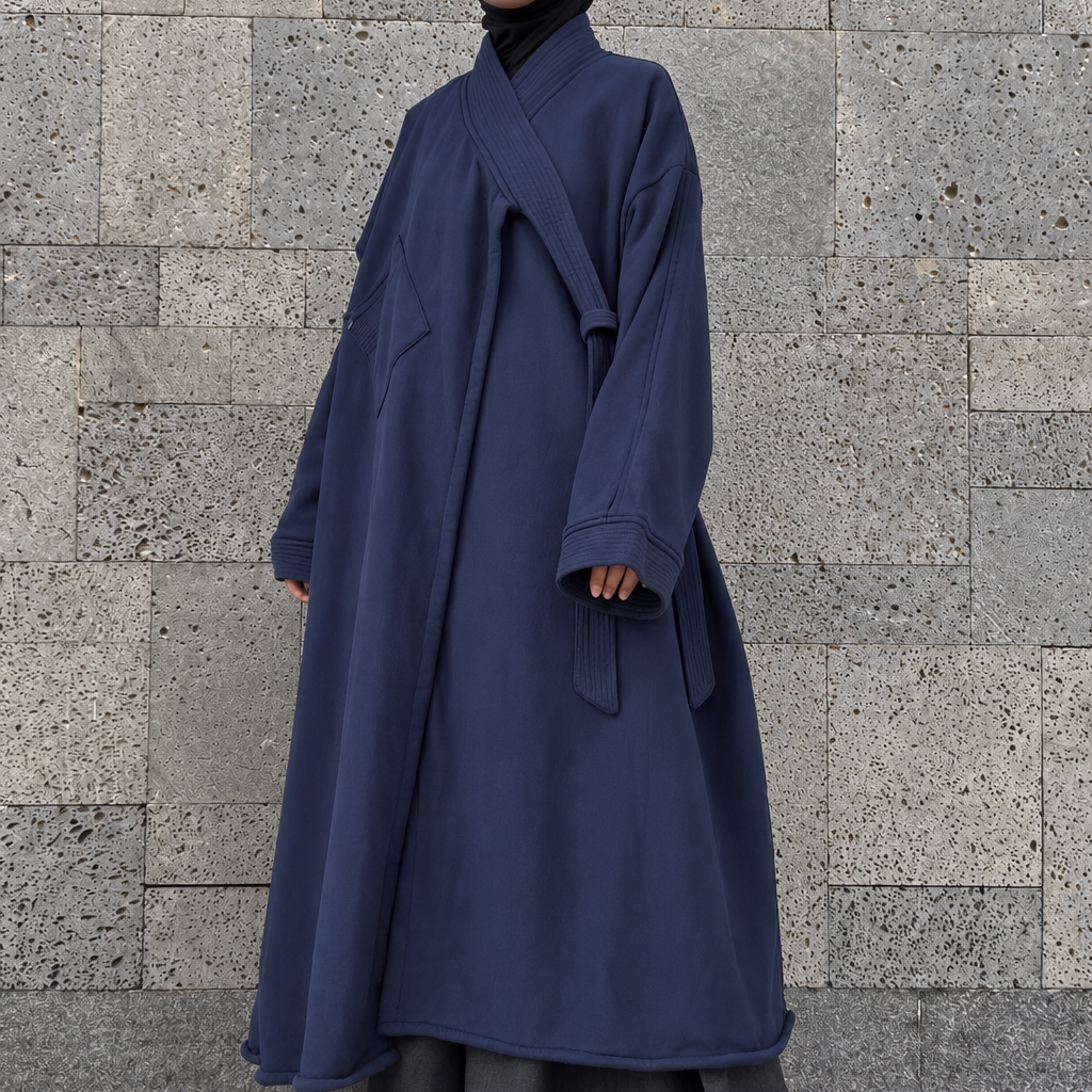 Veste longue 100 % coton piqué 
 "WARMY CARDIGAN" - OUMMI BASICS