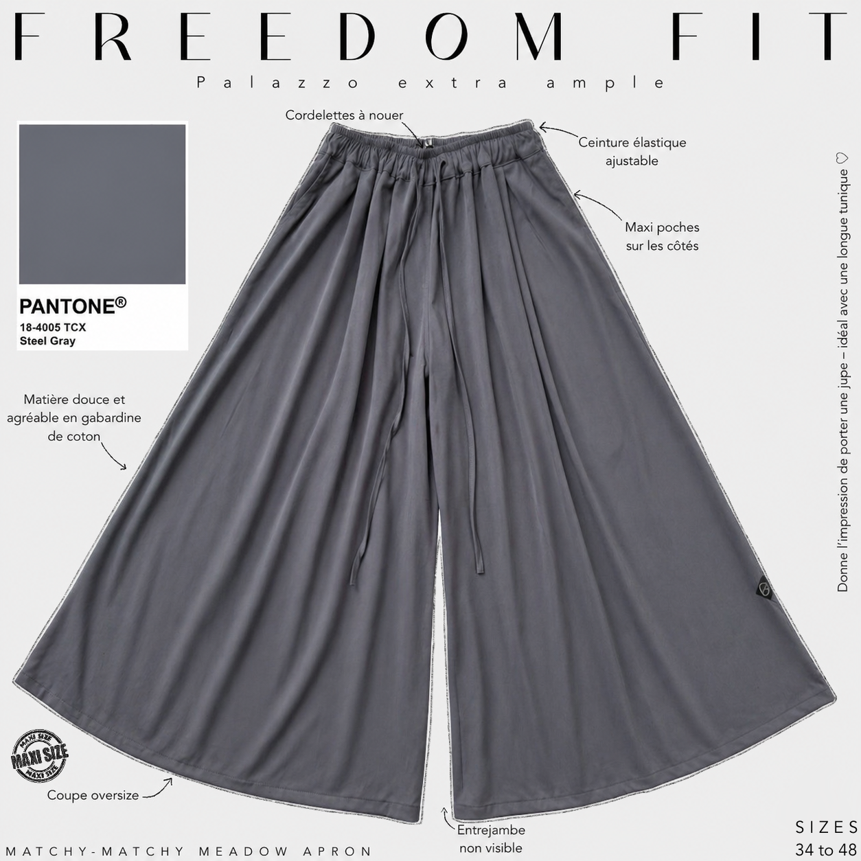 Palazzo ajustable extra ample "FREEDOM FIT" - OUMMI BASICS