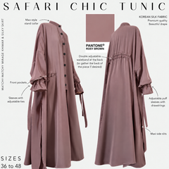 "SAFARI CHIC TUNIC" long buttoned tunic - OUMMI BASICS