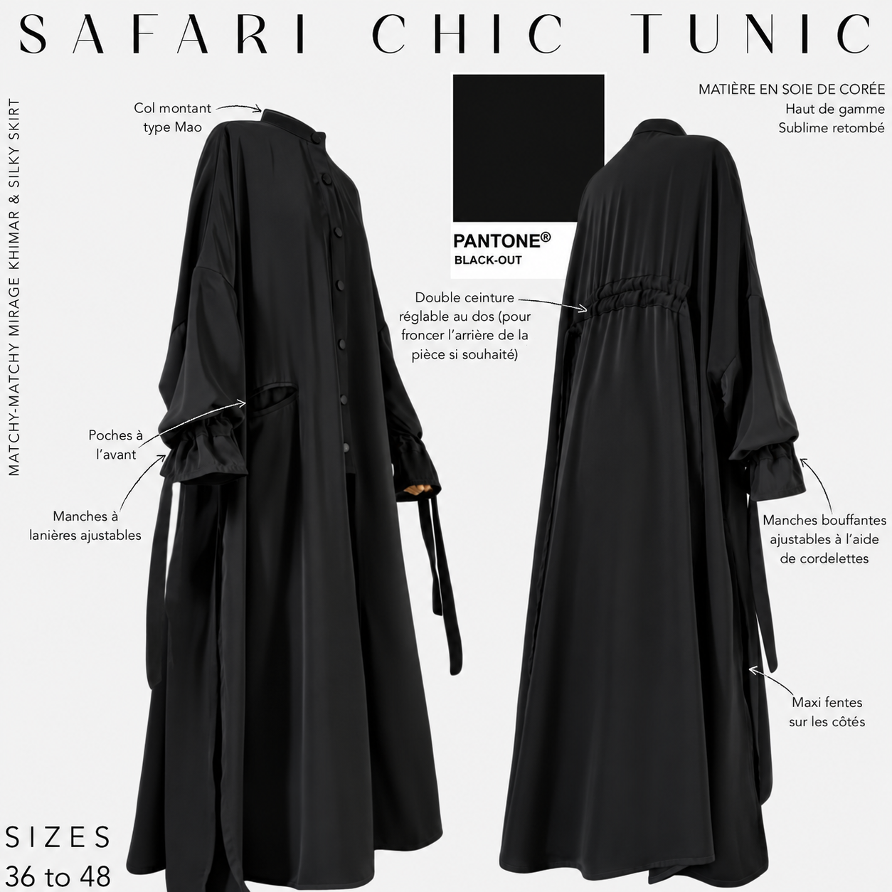 "SAFARI CHIC TUNIC" long buttoned tunic - OUMMI BASICS