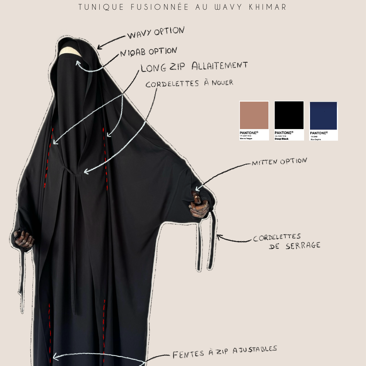 Tunique Khimar « FULLY WAVY » - OUMMI BASICS