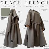 Trench-coat 3/4 à fermeture croisée « GRACE TRENCH » - OUMMI BASICS