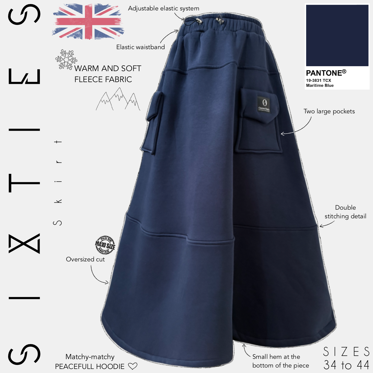 Jupe oversize molletonnée « SIXTIES » - OUMMI BASICS