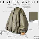 Veste oversize en cuir "LEATHER JACKET" - OUMMI BASICS