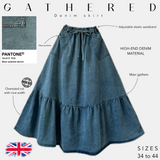 Jupe longue en jean « GATHERED DENIM SKIRT » - OUMMI BASICS