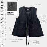 Veste en jean sans manches « FADED SLEEVELESS » - OUMMI BASICS