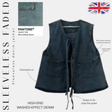 Veste en jean sans manches « FADED SLEEVELESS » - OUMMI BASICS