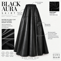 Gonna lunga in pelle « BLACK AURA SKIRT » - OUMMI BASICS