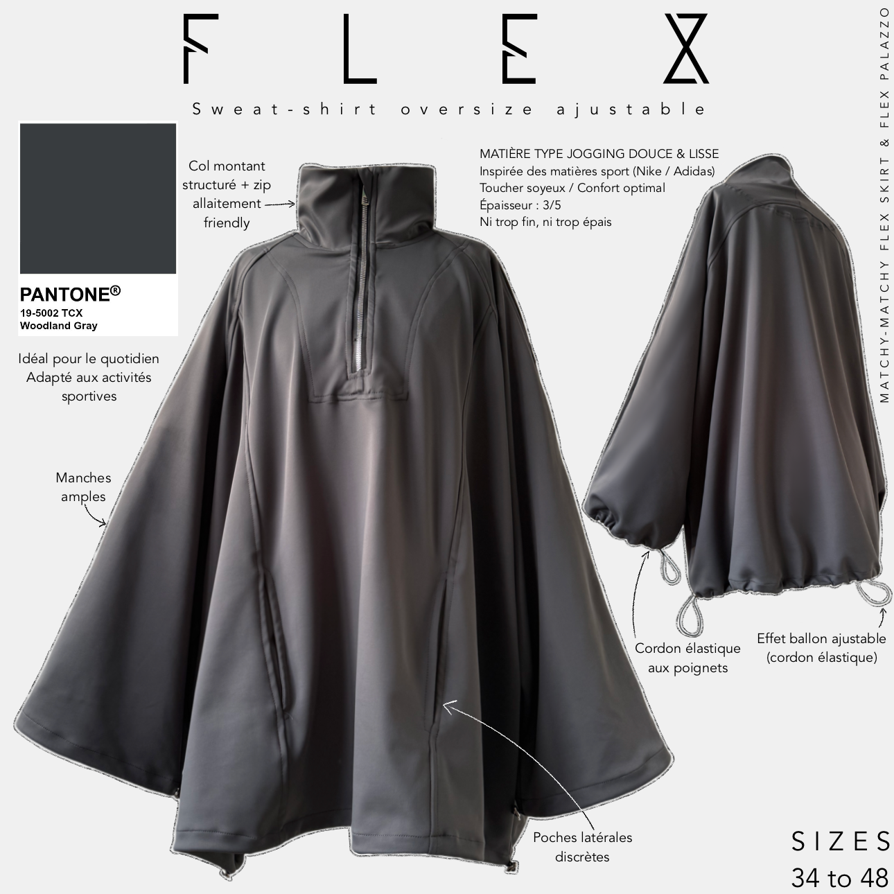 Sweat-shirt oversize ajustable « FLEX SWEAT-SHIRT » - OUMMI BASICS