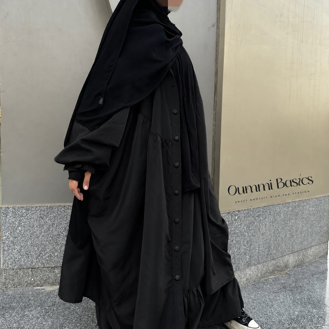 Übergroße Windjacke mit gerüschtem Detail „UMBRELLA JACKET“ – OUMMI BASICS