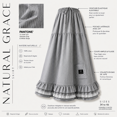 Maxirock mit Volants und Streifen „NATURAL GRACE SKIRT“ – OUMMI BASICS