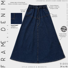 Jupe longue en jean « FRAME DENIM SKIRT » - OUMMI BASICS