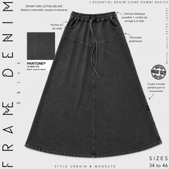 Jupe longue en jean « FRAME DENIM SKIRT » - OUMMI BASICS