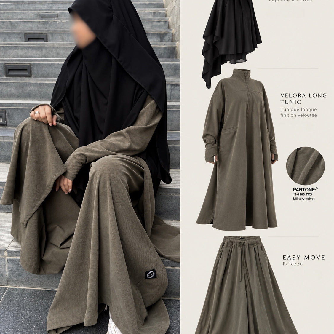 Palazzo ajustable finition veloutée « EASY MOVE PANT » - OUMMI BASICS