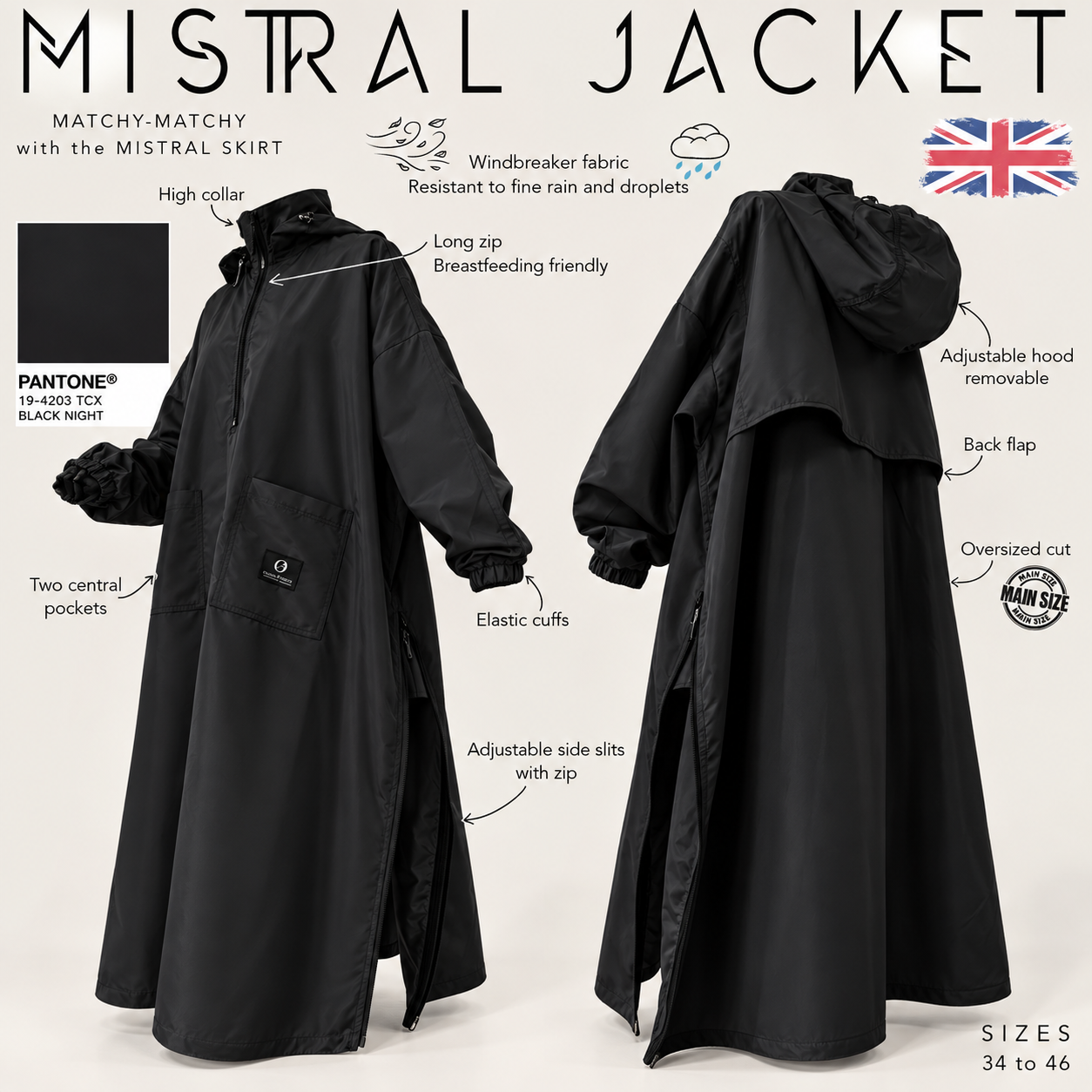 Tunique K-way ajustable « MISTRAL JACKET » - OUMMI BASICS