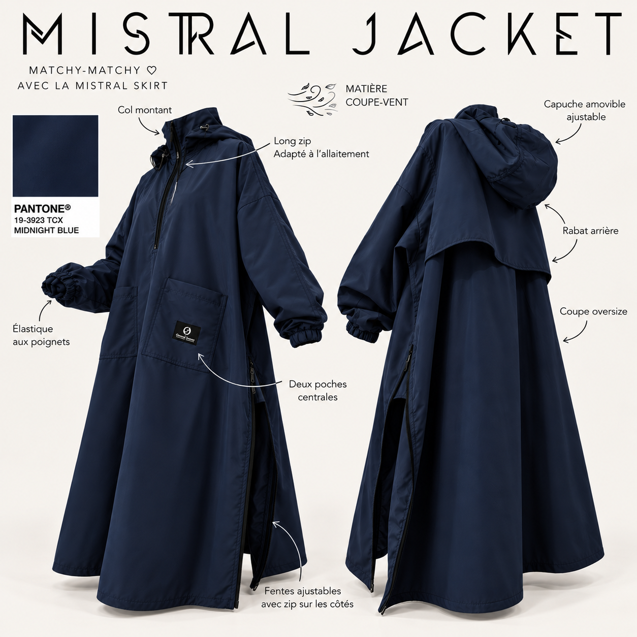 Tunique K-way ajustable « MISTRAL JACKET » - OUMMI BASICS