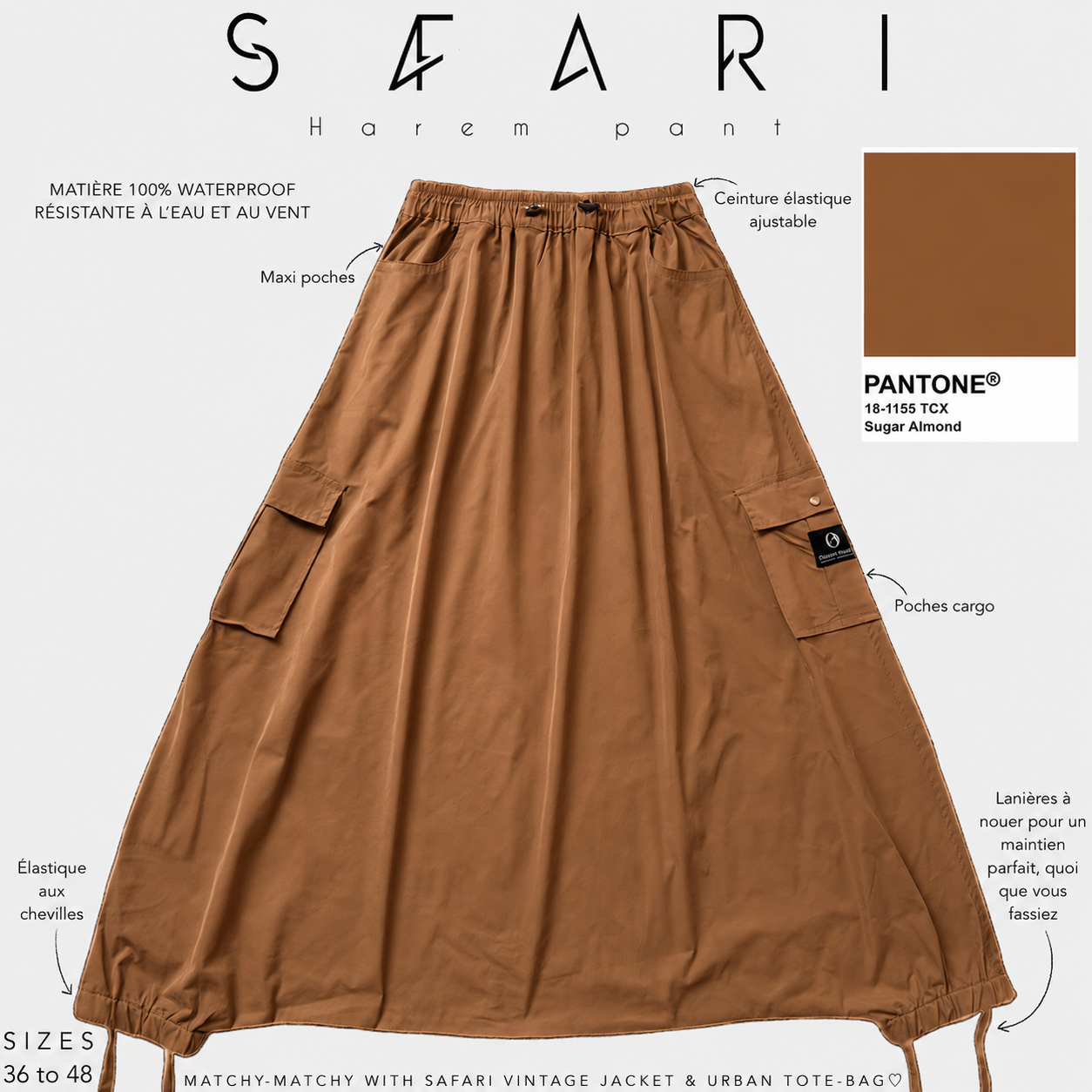 Saroual oversize K-way "SAFARI HAREM PANT" - OUMMI BASICS