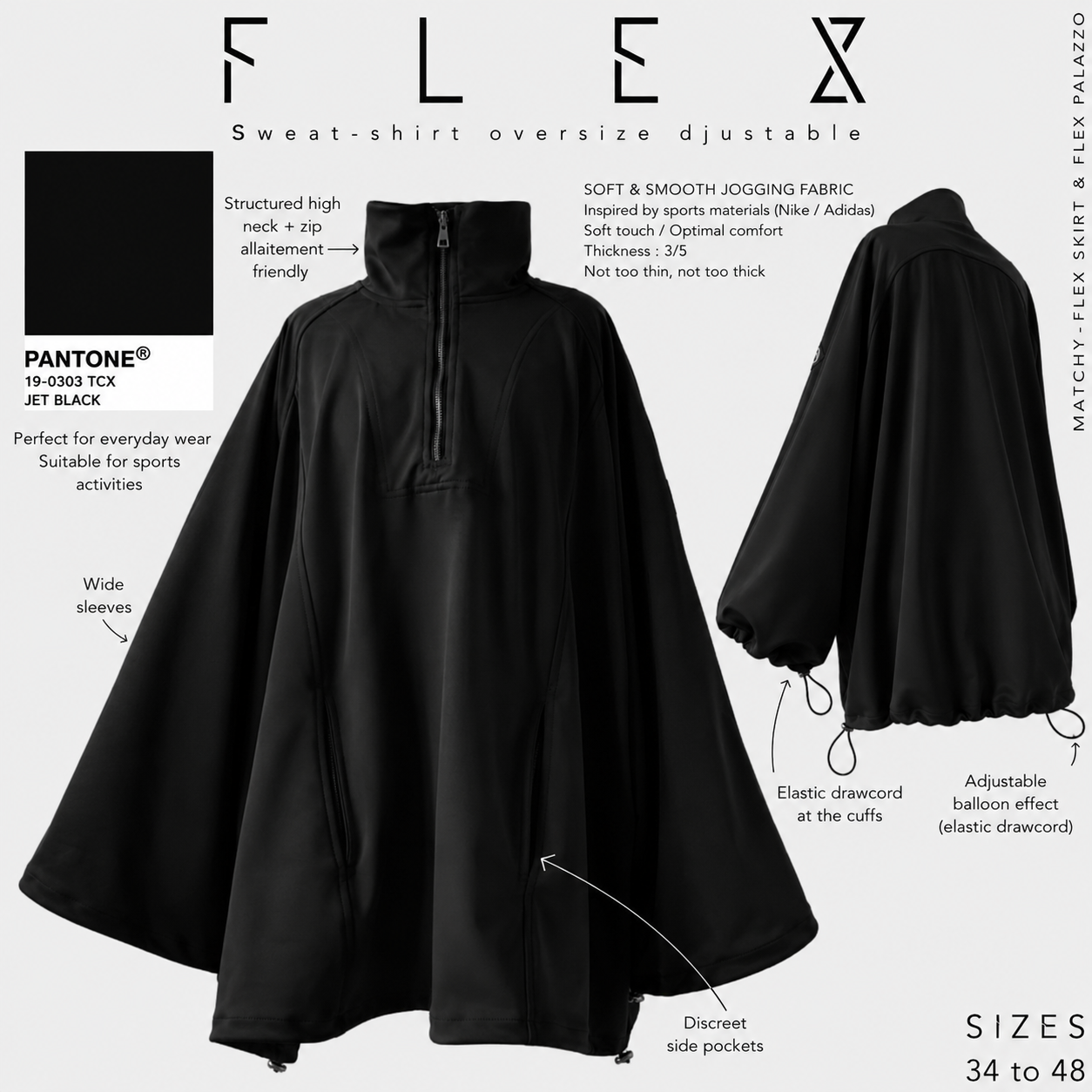 Sweat-shirt oversize ajustable « FLEX SWEAT-SHIRT » - OUMMI BASICS