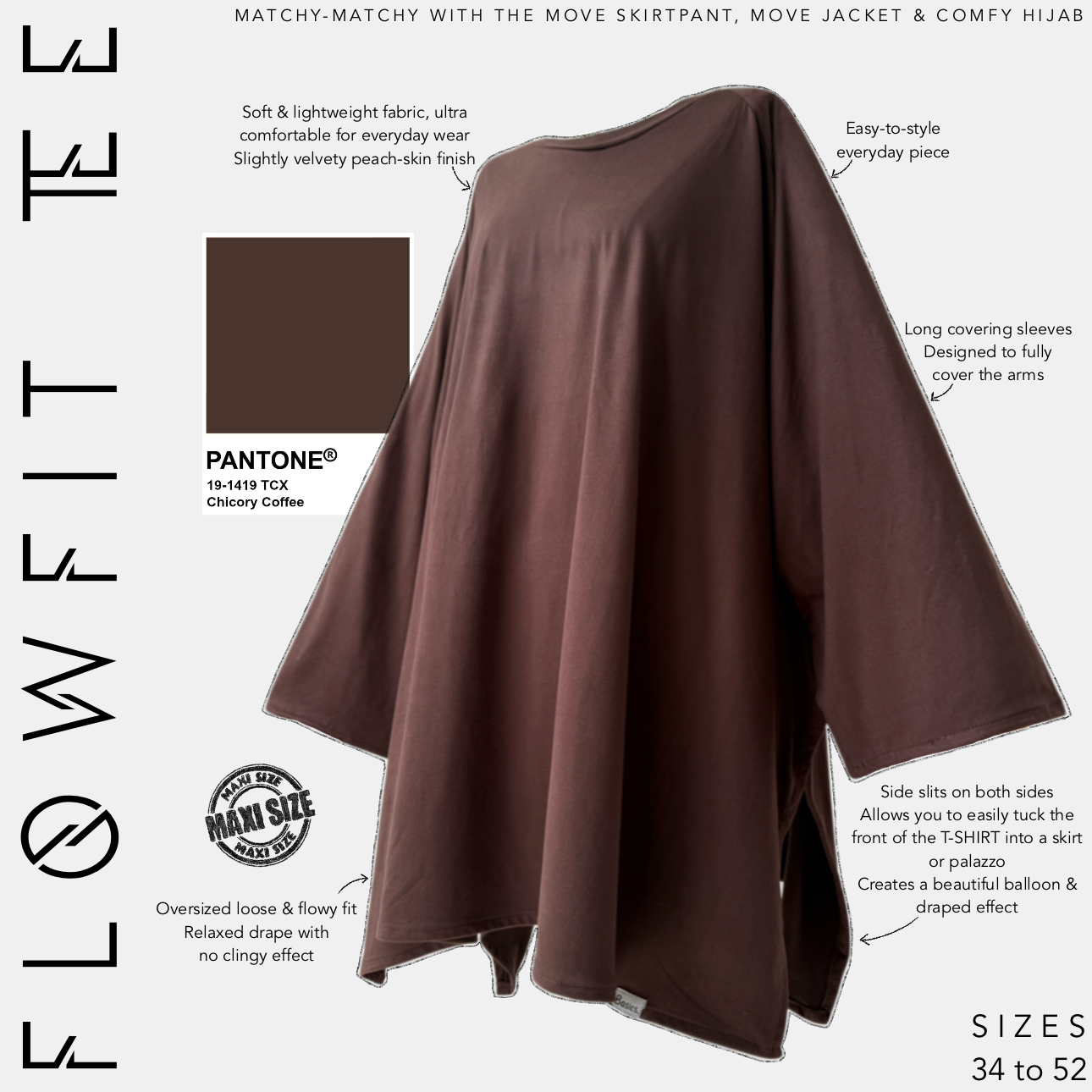 T-shirt oversize à fentes « FLOWFIT TEE » - OUMMI BASICS