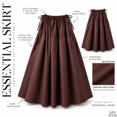 Maxi jupe en coton ajustable « ESSENTIAL SKIRT » - OUMMI BASICS