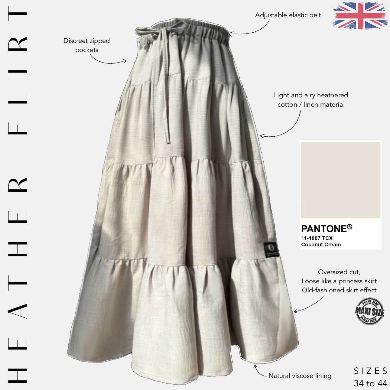 Jupe longue froncée « HEATHER FLIRT » - OUMMI BASICS