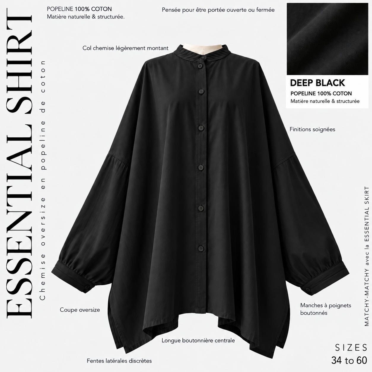 Chemise oversize en coton « ESSENTIAL SHIRT » - OUMMI BASICS