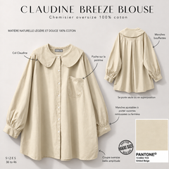 Oversized blouse 100% Cotton "CLAUDINE BREEZE BLOUSE" - OUMMI BASICS