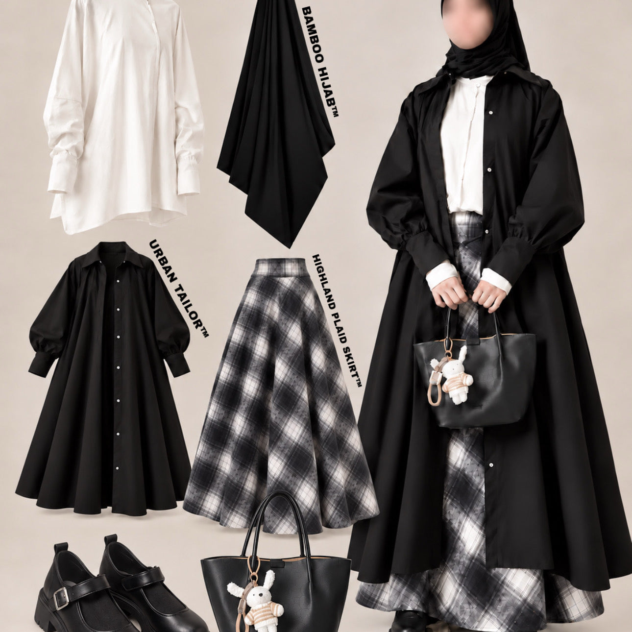 Jupe longue d’hiver à carreaux « Highland Plaid Skirt » - OUMMI BASICS
